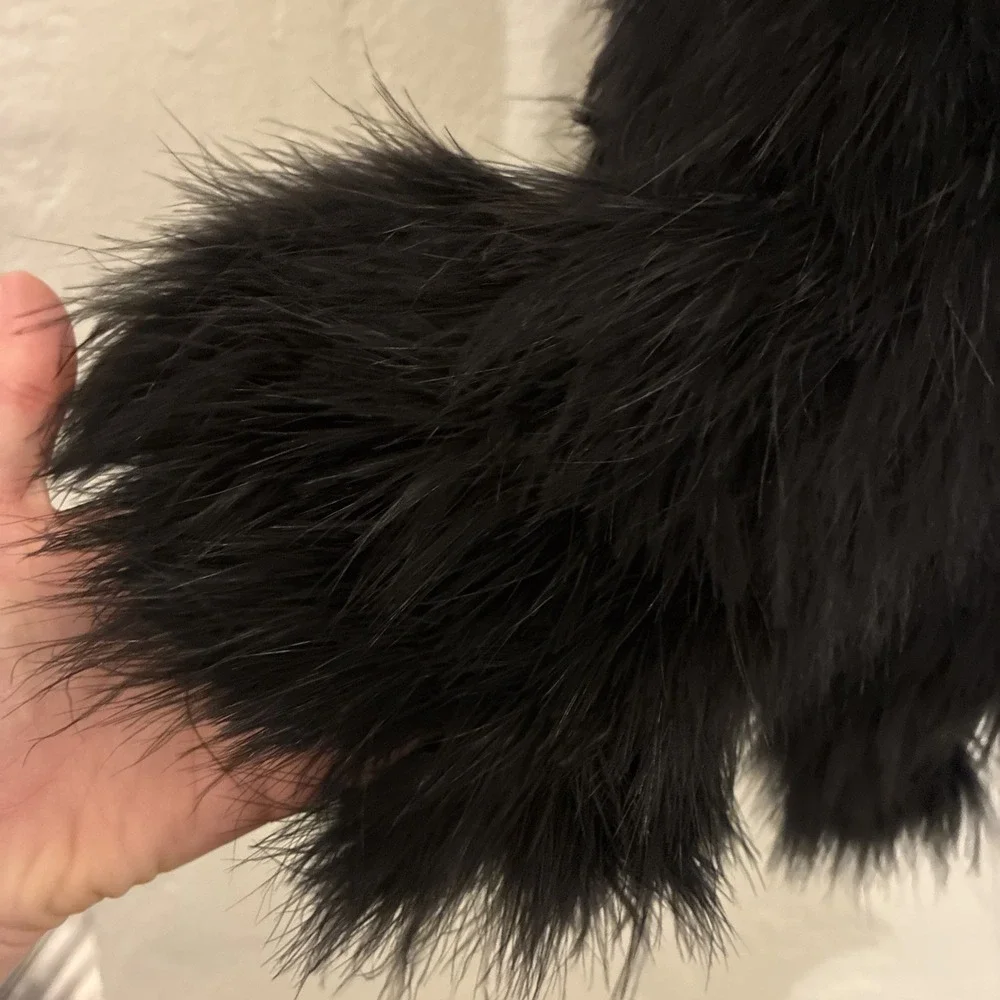 Neiman Marcus Feather Jacket Black Women - Picture 7 of 9
